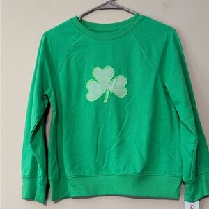 Cat & Jack Green Long Sleeve Sweatshirt with Shamrock Graphic